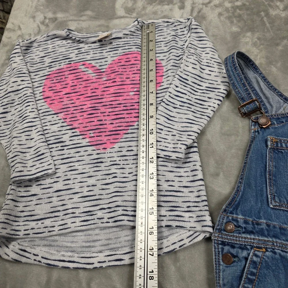 Toddler Girls 4Y Outfit‎ Set Baby Gap Overalls Arizona Heart Top